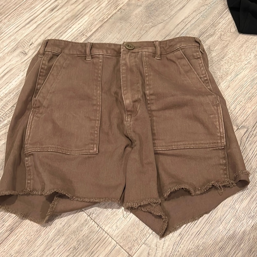 Brown jean shorts